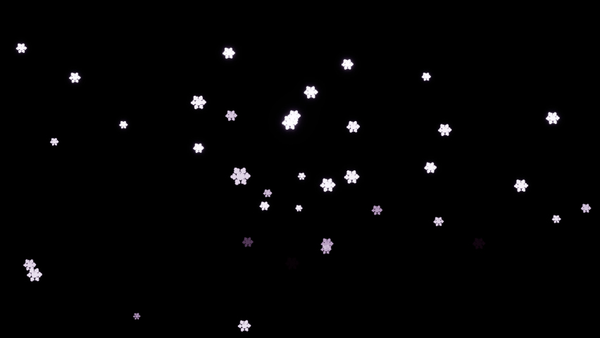 White snowflakes are falling Isolated by Alpha channel (transparent background) Uses it to enhance any video presentation or animation movie or Cinematic clips or film project