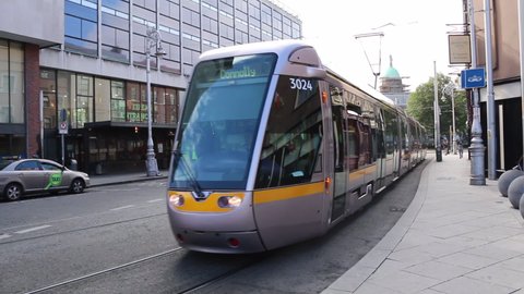 The Lewis electric tram system, taken just outside Connolly station, Dublin, Ireland in September 2015.