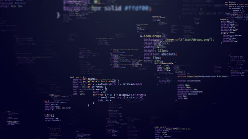 Loop flying through colored random css/html code strings