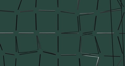 3d render with broken uneven flat mesh on dark green background