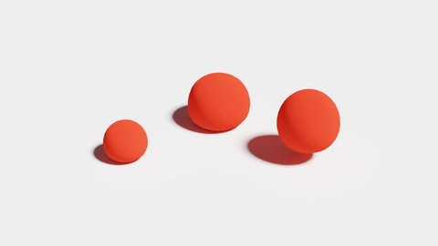 red soft bouncing ball on the white plane.animation of red bouncing ball 