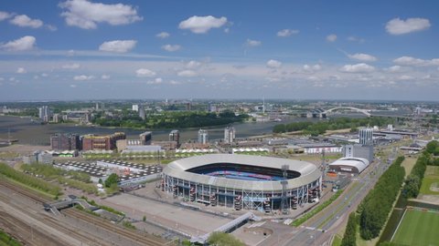 Rotterdam, Netherlands - June 2021: De Kuip, famous stadium of Feyenoord Rotterdam 
