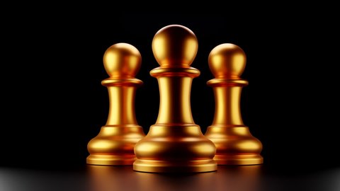 3d visualization chess three pawns are standing in the dark