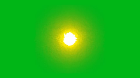 Sun light reflection on water with green screen background