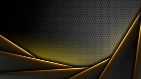 Futuristic technology abstract perforated motion background with yellow neon glowing lines. Seamless looping. Video animation Ultra HD 4K 3840x2160
