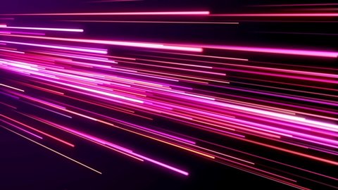 Abstract Tech Futuristic Motion Colorful Perspective View Glowing Light Streaks Straight 3-in-1 Color Background Design Seamless Loop Animation 