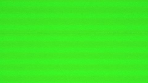 Green screen with VHS stripes. Jitter, defects, noise and artifacts on the old TV screen. Analog Abstract Digital Animation. VHS tape.