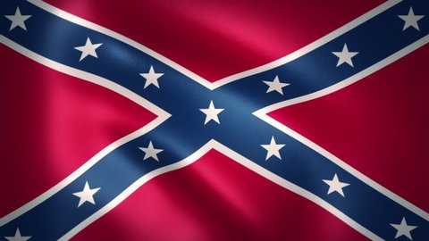 Confederate Battle Flag (a.k.a. Rebel Flag) Waving in the Wind (LOOP)