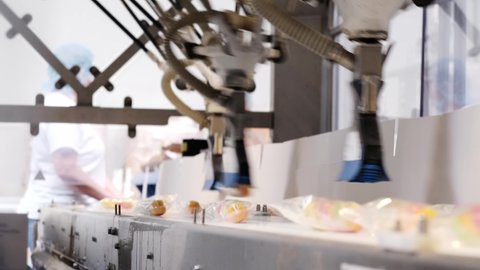 Roermond , Noord-Brabant , Netherlands - 07 30 2021: Innovations in ice-cream manufacturing by automating the production line