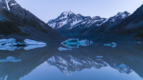 View of Mount Cook From Hooker Lake Lookout Sunrise Timelapse