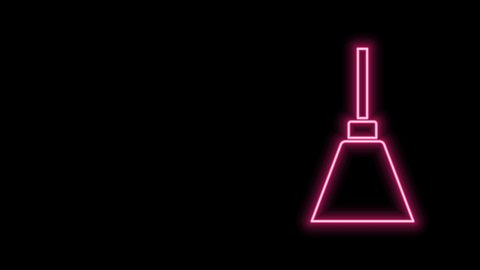 Glowing neon line Chandelier icon isolated on black background. 4K Video motion graphic animation.