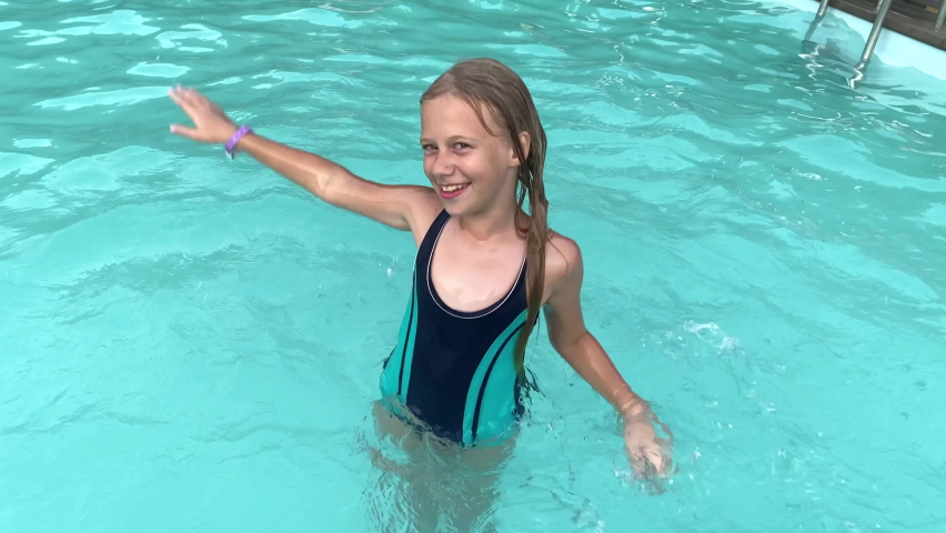 Cute girl splashed at the casting