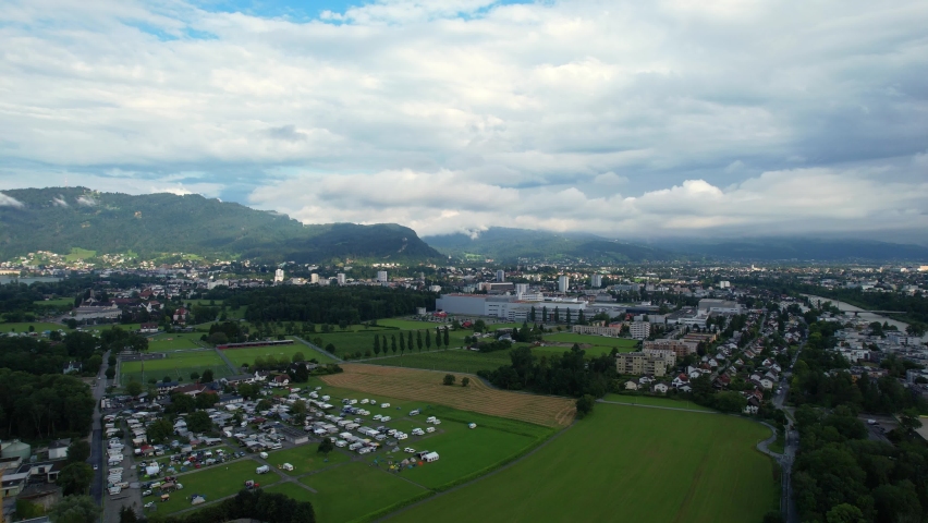 City of Bregenz Austria from above - travel photography by drone
