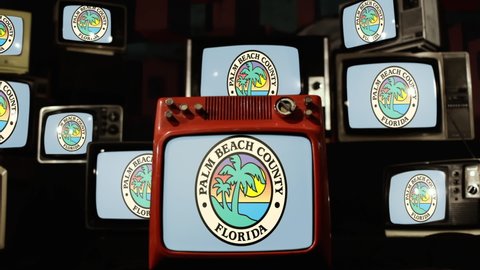 Flag of Palm Beach County, Florida, and Vintage Televisions.