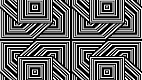 geometric kaleidoscope with black -and-white moving stripes . abstract background
