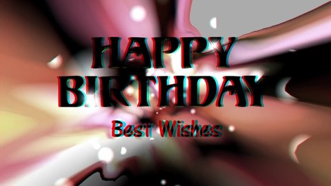 Happy Birthday Best Wishes Spinning Text Animation, 3D Effects. After Effects