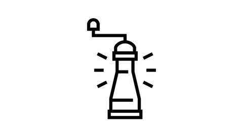 pepper mill line icon animation