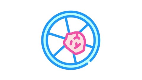 petri dish with biopsy color icon animation