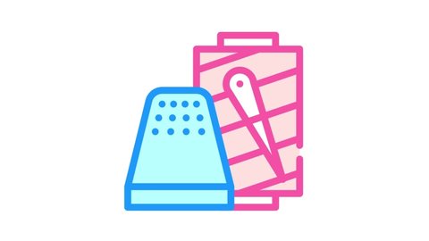 thimble with thread color icon animation
