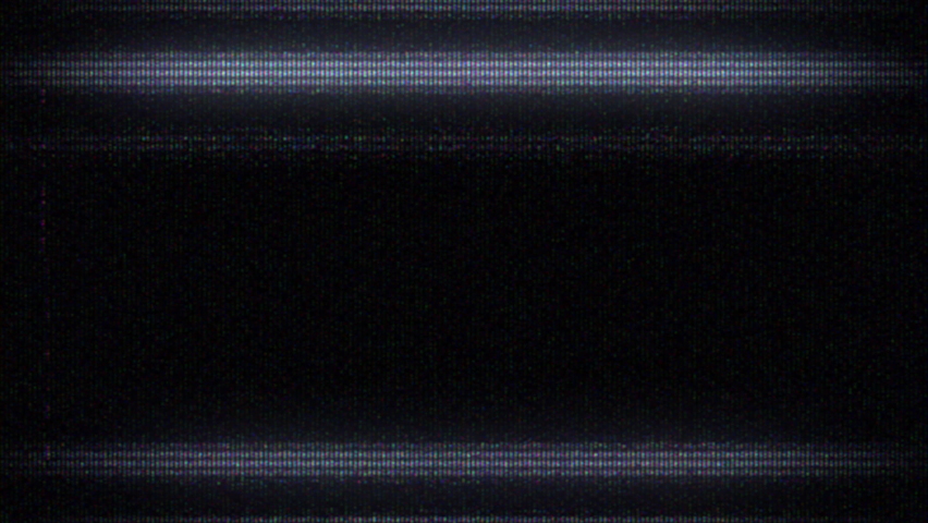 Analog Static Noise texture. Vintage switch off, turn off television. Monochrome, black and white offset horizontal stripes and bars. Screen damage TV effects and artifacts. VHS. Bad TV signal