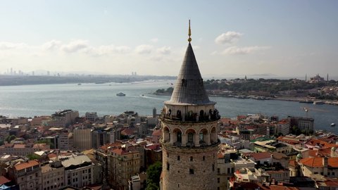 Galata Tower in Istanbul. Aerial view. Istanbul panorama
