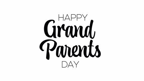 Happy Grandparents Day Handwritten Animated Text Stock Footage Video 