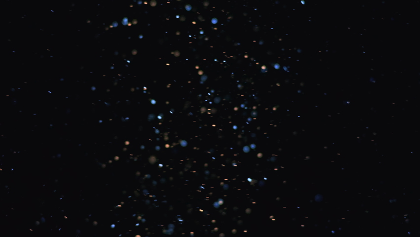 The beautiful flight of blue cosmic particles. slow motion Royalty-Free Stock Footage #1077369056