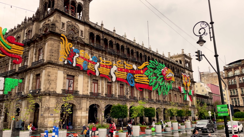 Timelapse of Cabildo in Zocalo Royalty-Free Stock Footage #1077377600
