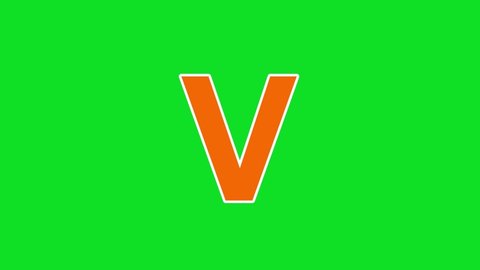 Collection of V Letters Animation on Green Background. Zoom in Zoom out Effect. 4K Render Footage.