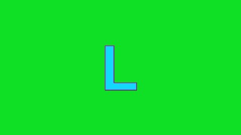 Collection of L Letters Animation on Green Background. Zoom in Zoom out Effect. 4K Render Footage.
