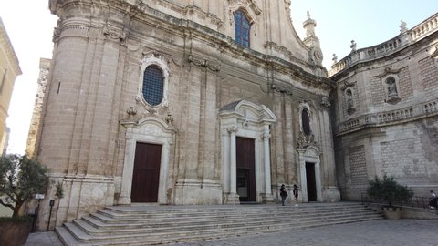The beautiful Basilica of Maria Santissima della Madia Patrona in Monopoli. Bari Province, Apulia, Italy.