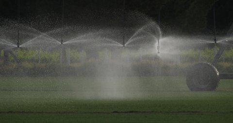Sprinkler system Irrigating Field in Occitanie,  France
