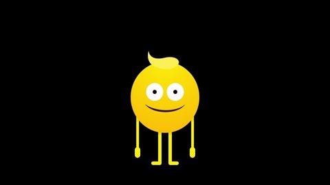 Animation of a Say Hello emoji emoticon with black png background