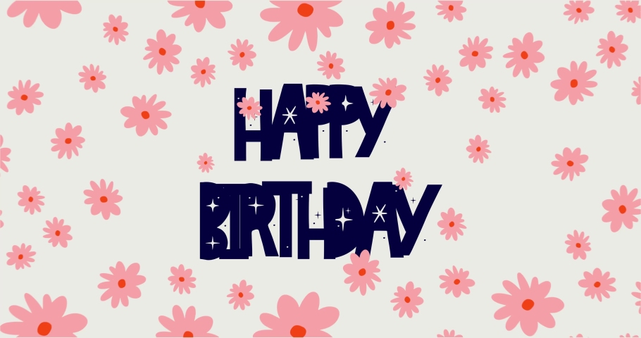 Happy Birthday Banner Flowers Stock Video Footage - 4K and HD Video ...