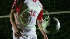 Animation of model of digital brain over football player. sport and competition concept digitally generated image. - Powered by Shutterstock - Get 15% off with code: PIKWIZARD15