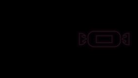 Glowing neon line Candy icon isolated on black background. 4K Video motion graphic animation.