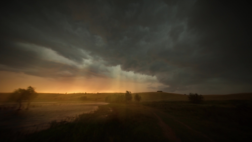 Storm clouds over the dusk lake landscape image - Free stock photo ...