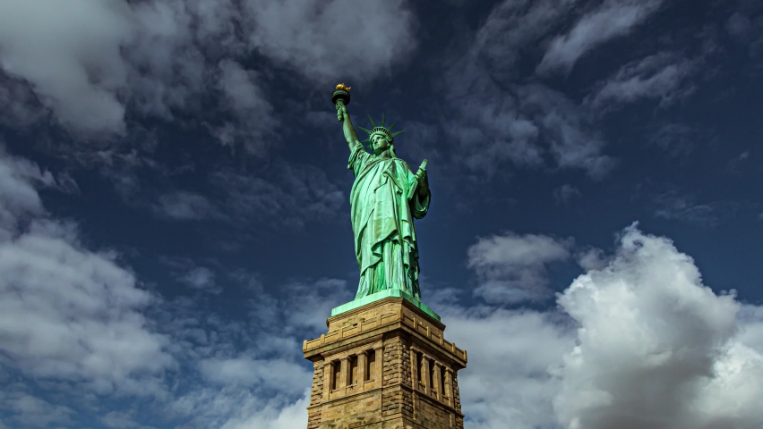 Hyperlapse of the Statue of Liberty in New York City Royalty-Free Stock Footage #1077487367