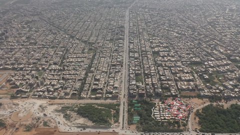 Aerial view of PWD Main road and Housing society Islamabad