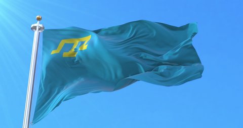 National flag of the Crimean Tatar. Loop