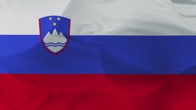 Close up 3d video 4k waving flag Slovenie