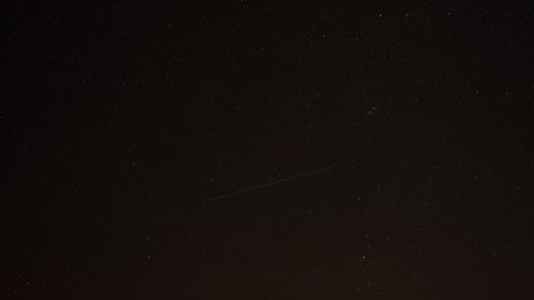Perseid meteor shower as seen on 12th August 2021, timelapse video  - perseids are short green flashes, not to be confused with passing satellites