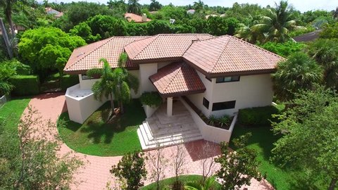 Aerial video of Luxury homes in Miami Florida