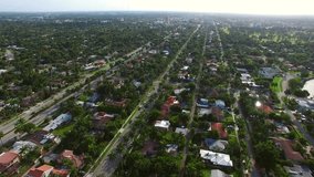 Aerial video of homes in Hollywod Florida