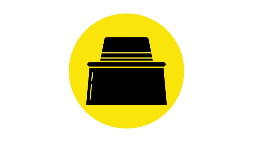 Black Beekeeper with protect hat icon isolated on white background. Special protective uniform. 4K Video motion graphic animation.