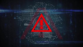 Animation of covid 19 warning text over data processing and globe. global covid 19 pandemic concept digitally generated video. - Powered by Shutterstock - Get 15% off with code: PIKWIZARD15