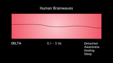 Delta Human Brain Waves Diagram Illustration Animation on Black Background