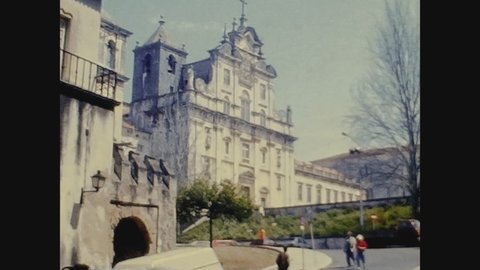 COIMBRA, PORTUGAL OCTOBER 1980: University of Coimbra building in 80's