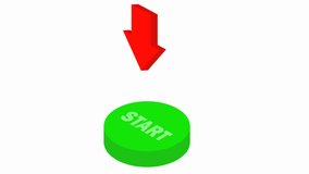 Animated button start 3d. Suitable for video intro, presentation, gaming content, etc.