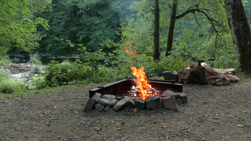 Campfire Starting In Fire Pit At, National Park Fire Pit